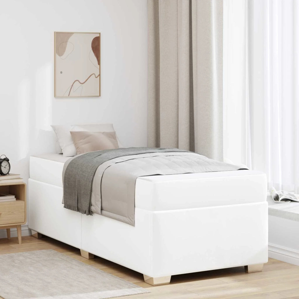 Struttura del letto con materasso Bianco 100 x 200 cm Tessuto