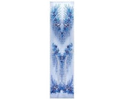 Disegno di applicazione blu con fiori di anemone - Pailletten - Bordure - 130x33cm - Artefatto in tessuto di alta qualità