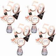 Decorazioni per tavola a forma di rosé oro - 20 pezzi - Decorazioni uniche per il 50° compleanno - Accessori per feste - Adatto per adulti e bambini