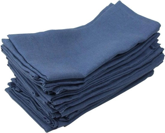 Set di tovaglioli in cotone lino misto a colori per eventi e uso domestico (40 x 40 cm) - confezione da 12 pezzi (Mediterraneo)