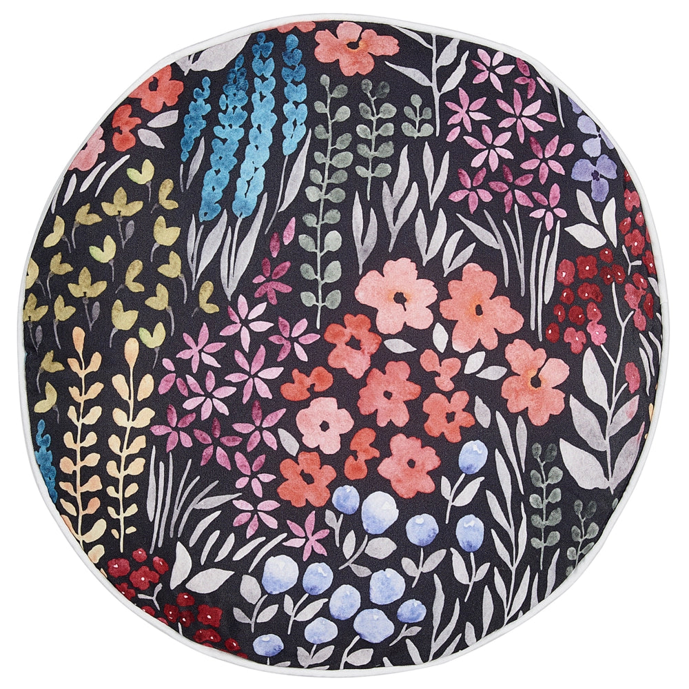 Set di 2 cuscini da esterno in poliestere multicolore ⌀ 40 cm Cuscino rotondo con stampa floreale da giardino Patio