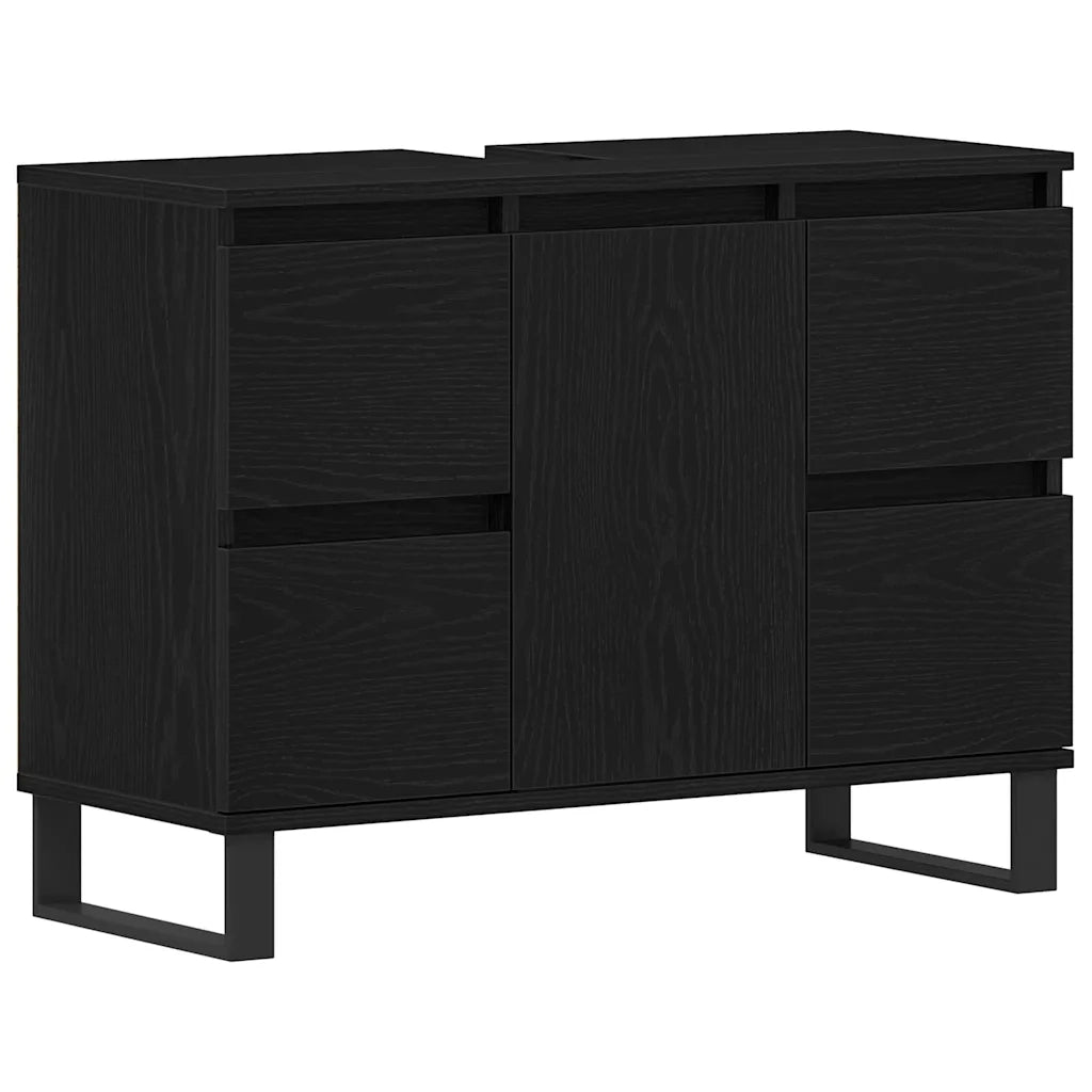 Mobile da Bagno Rovere Nero 80 x 33 x 60 cm Legno multistrato 862895