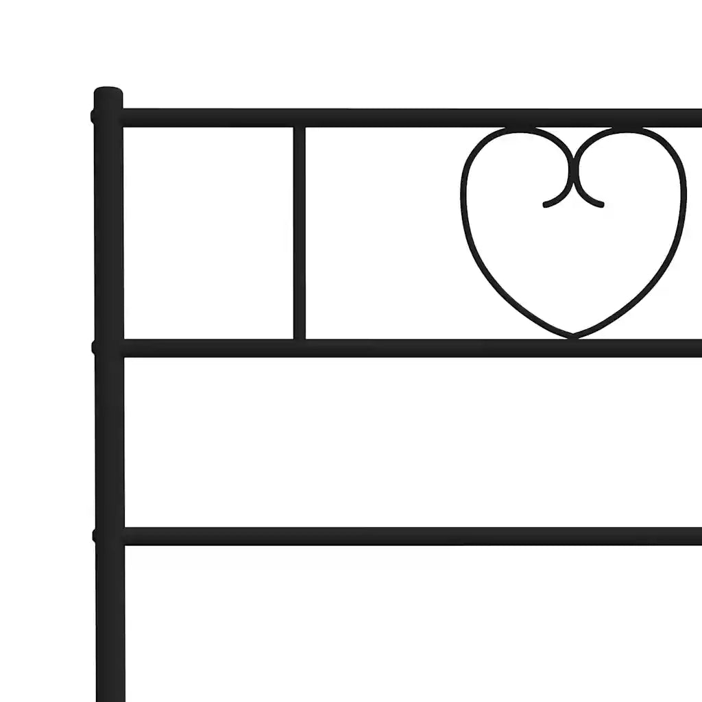 Giroletto con Testiera e Pediera Metallo Nero 183x213 cm 355486