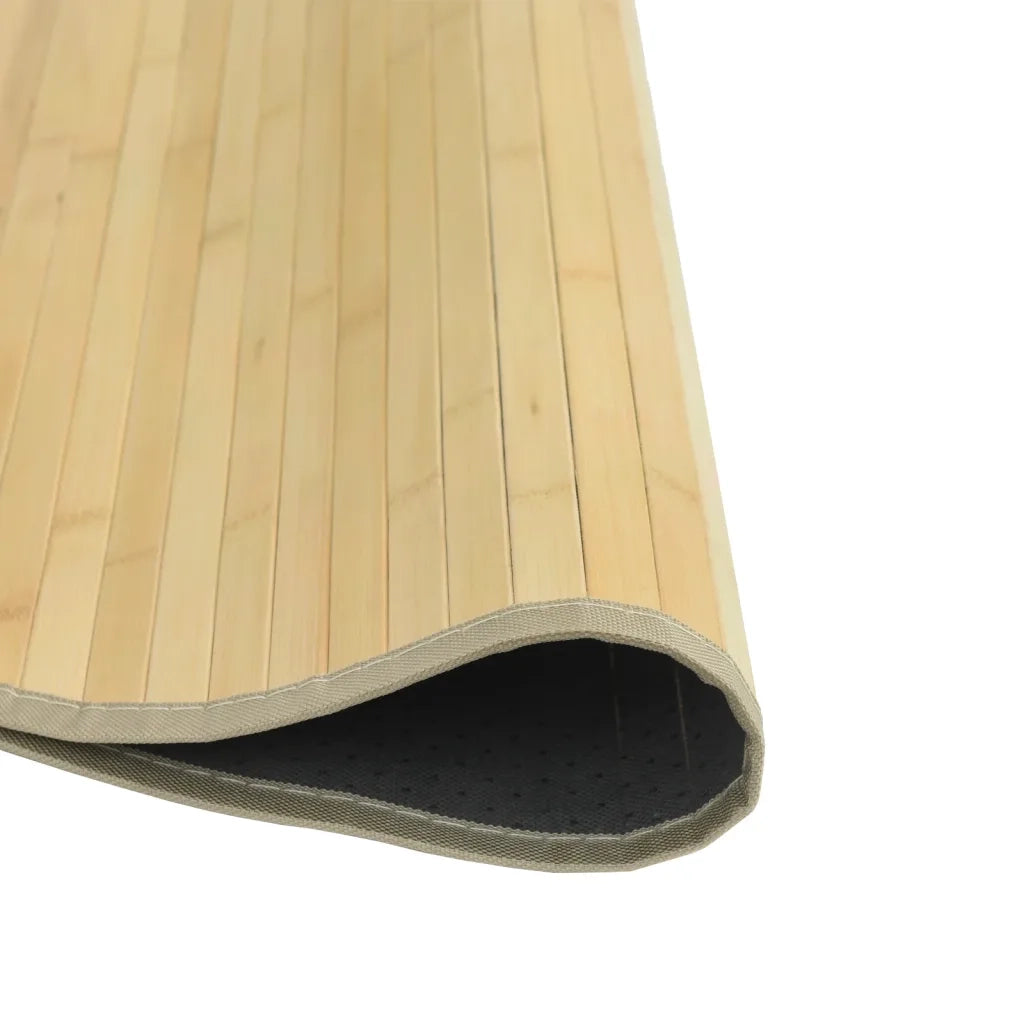 Tappeto Rotondo Naturale Chiaro 80 cm in BambÃ¹