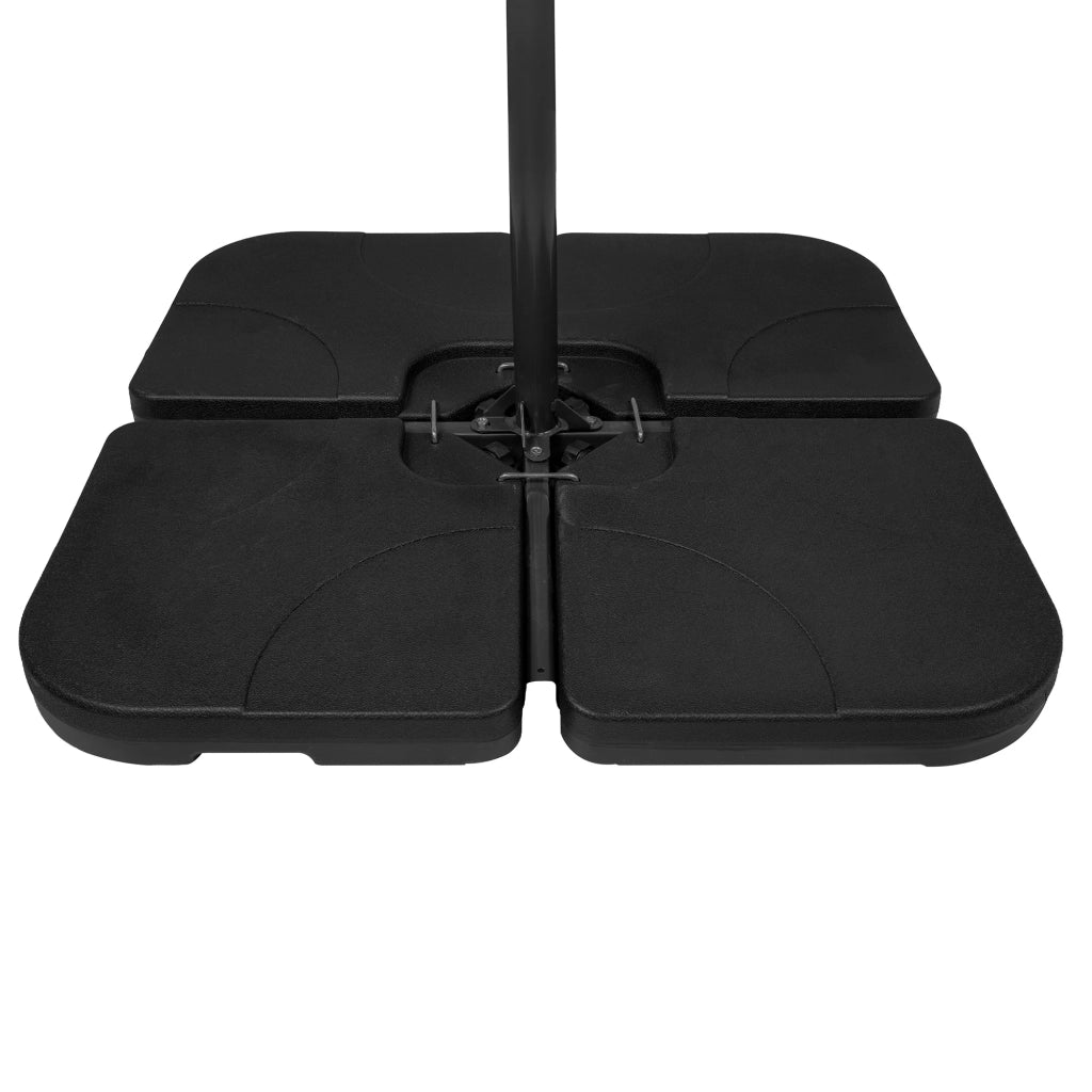 Set 4 Pesi Base Ombrellone Decentrato Quadrata Riempibile Nero