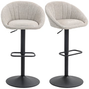 Sgabelli da Bar Set 2 Pezzi Altezza Regolabile Seduta Girevole ¨C Zephmum ¨C Tessuto Beige