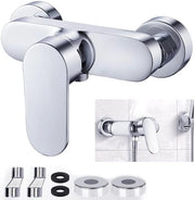 Douchekraan a doppia maniglia - Mengkraan per doccia - Set per doccia con montaggio a muro - Zinklegering - Finitura in acciaio inox - Regolazione flessibile