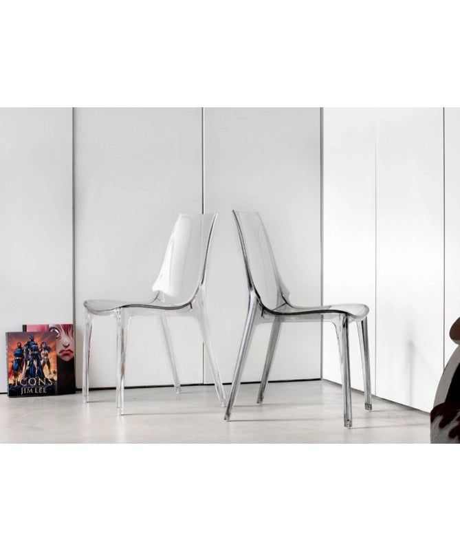 Sedia Vanity Chair set da 4 policarbonato Made in Italy SCAB DESIGN - trasparente fume' 183