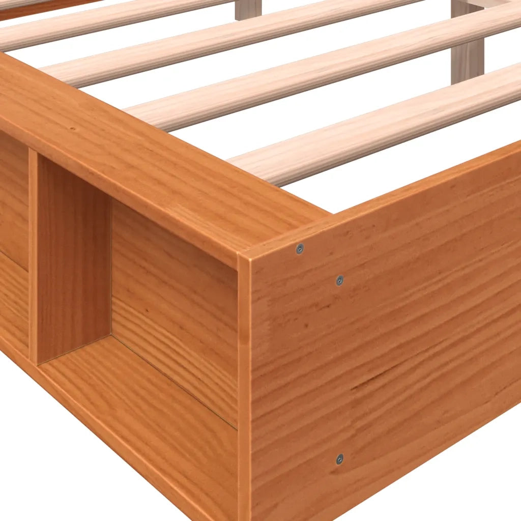 Letto senza Materasso Marrone Cera 150x200 cm in Legno di Pino 844427