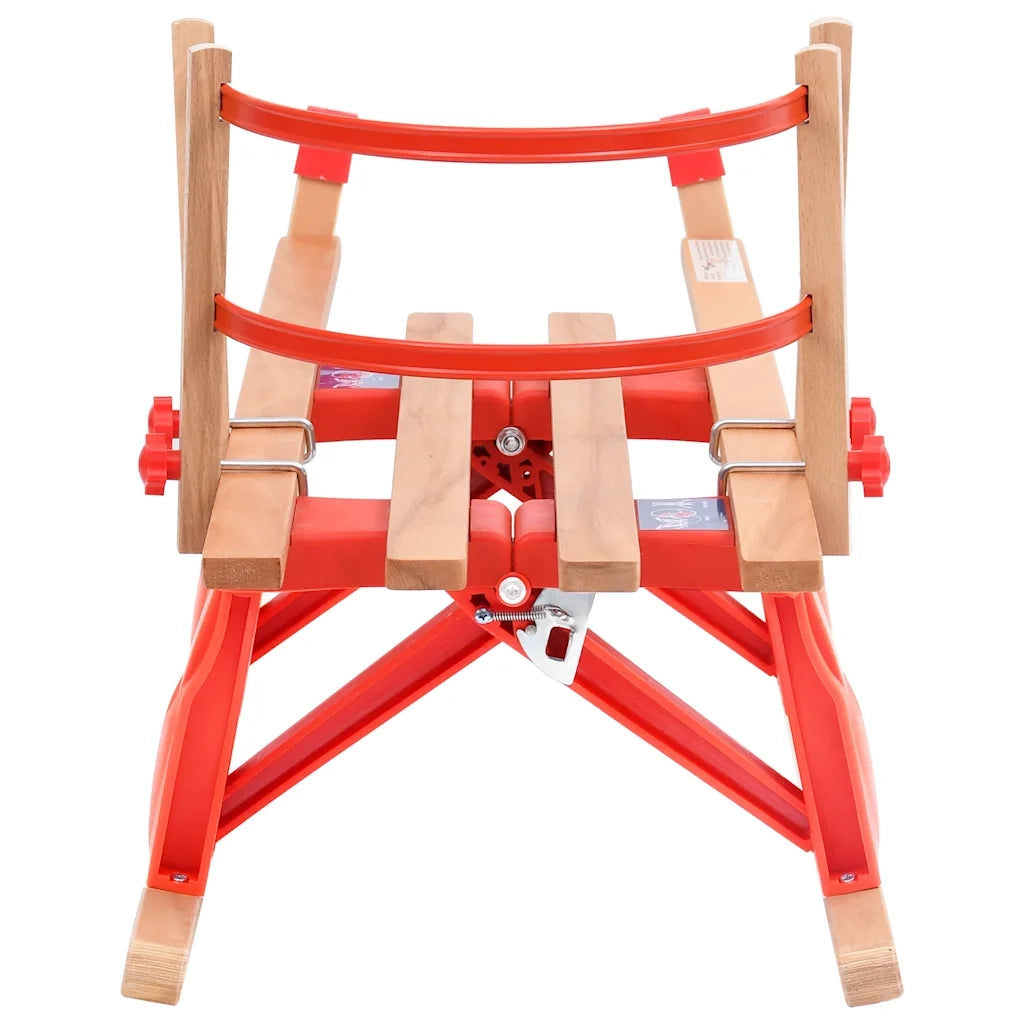 Slittino Pieghevole con Schienale in Legno 119 cm 92493