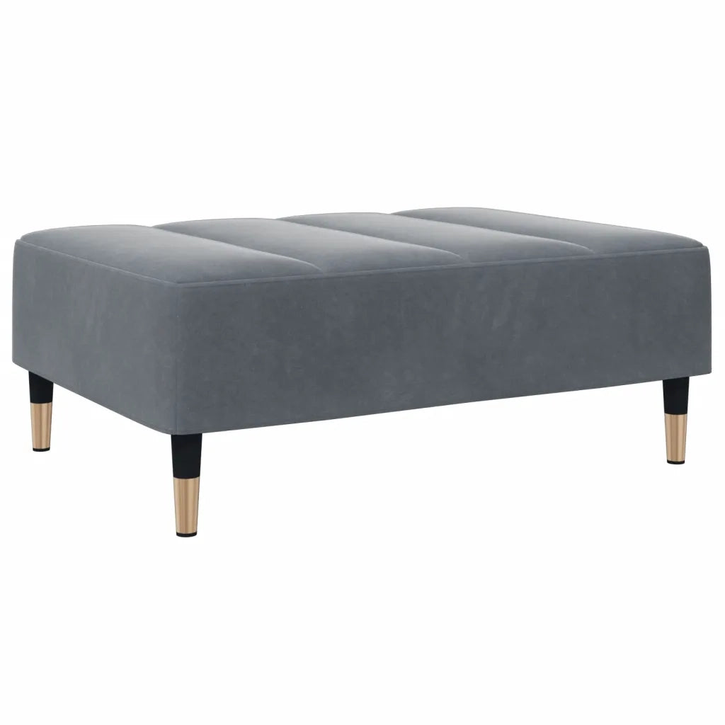 Poggiapiedi Grigio Scuro 77x55x31 cm in Velluto 4007394