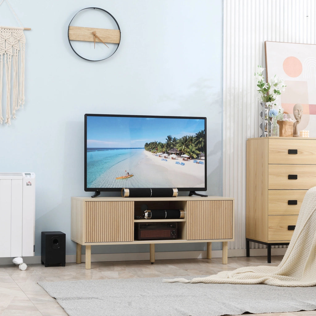 Mobile TV con 2 ante scorrevoli e 2 ripiani ¨C zephmum ¨C 115x40x49 cm