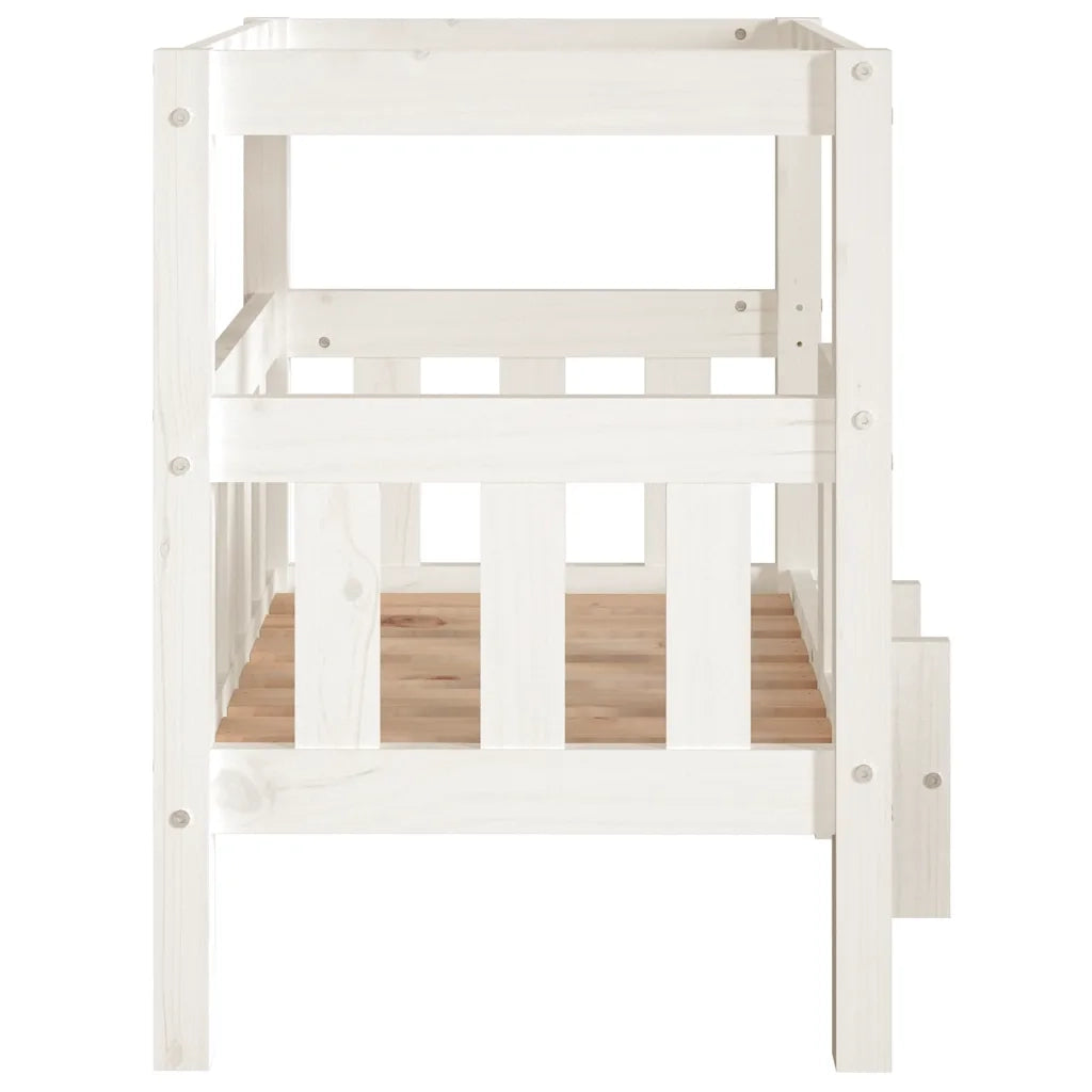 Cuccia per Cani Bianco 65,5x43x70 cm in Legno Massello di Pino cod mxl 40675