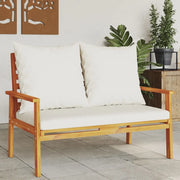 Panca Divano da Giardino 120 cm Cuscini Legno Massello Acacia 366378
