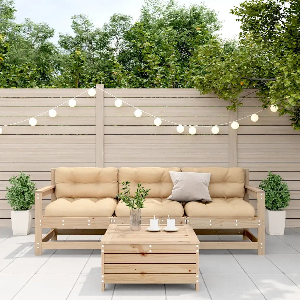 Set Divani da Giardino 4 pz con Cuscini Legno Massello di Pino 3250796
