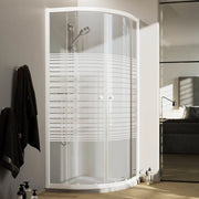 Box Doccia Bianco Semicircolare 90x90 CM H185 Vetro Serigrafato mod. Blanc