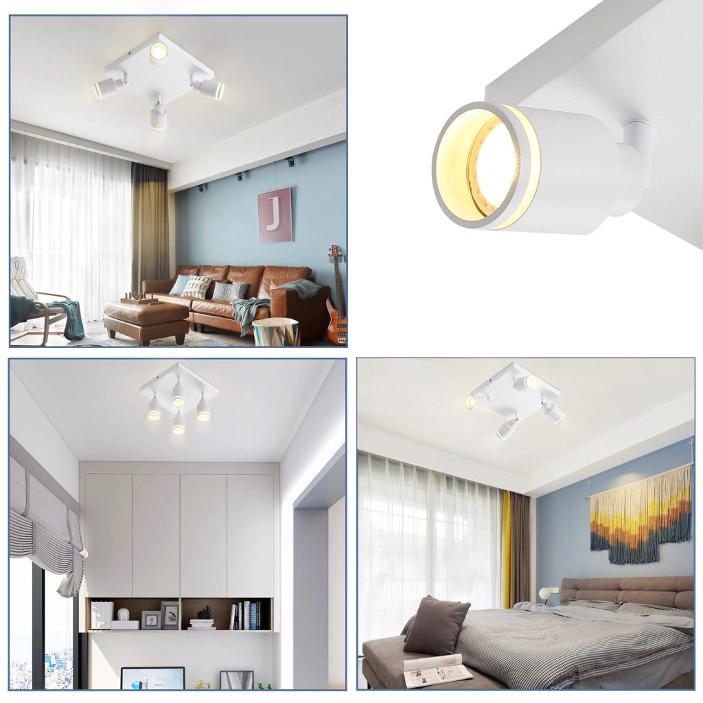 ZMH Faretto da soffitto 4 fiamme giratori per cucina ufficio camera letto