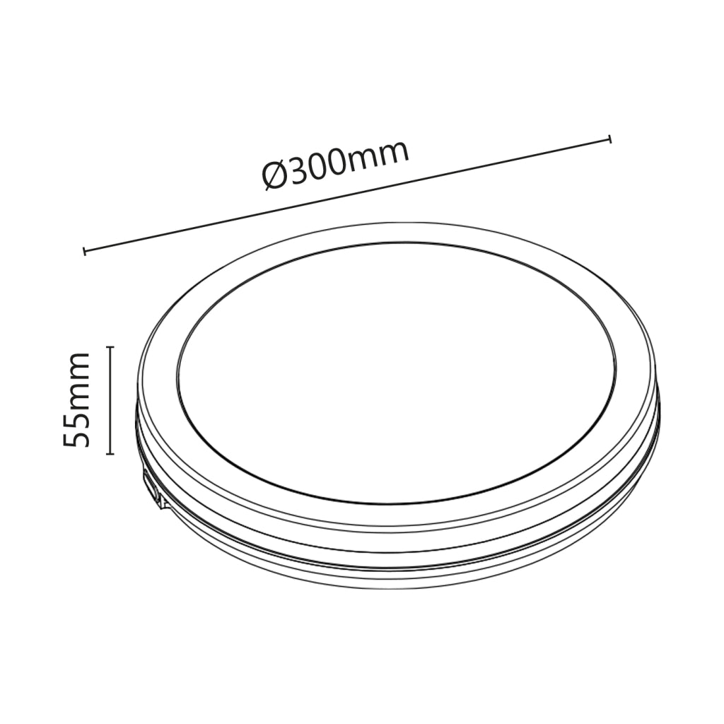 Alcapower Plafoniera LED Rotonda 24W IP54 IK08 CCT Selezionabile 3000K-4000K-6500K 2400lm Grigio, Lampada da Soffitto ad Alta Efficienza Energetica