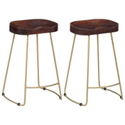 Set di due sgabelli da bar di design seduta a sedia legno massello di mango 1202101