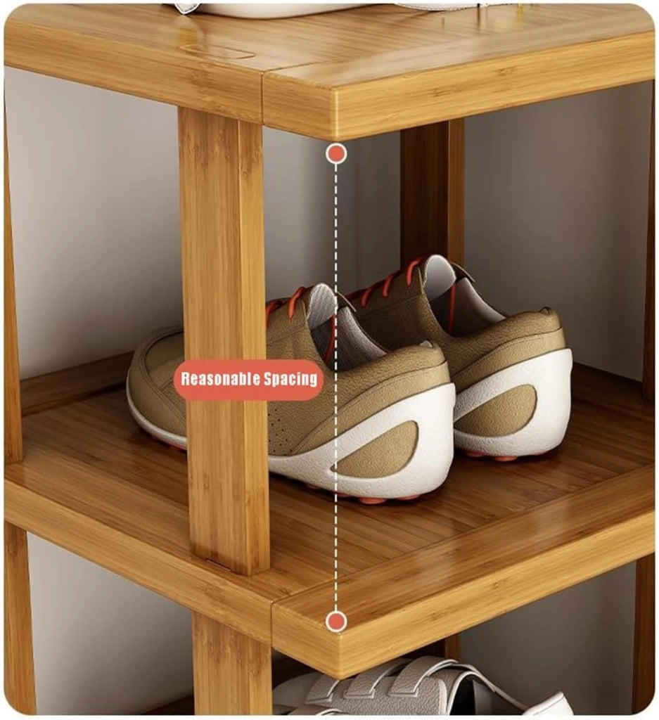 scarpiera Scarpiera in bambù, scarpiera per spazi ristretti, ripiani per scarpe verticali, organizer per scarpe impilabile, per corridoio, camera da letto, ingresso, guardaroba, volume elevato, f