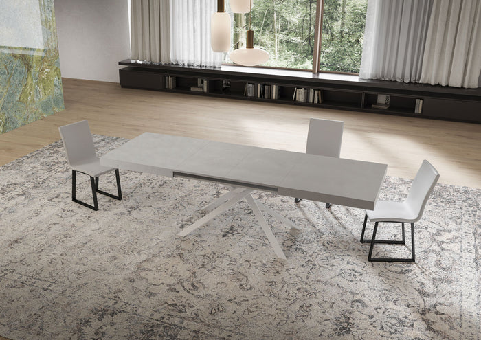 Tavolo Allungabile 160/420x90 cm Niket Cashmere Gambe Bianche