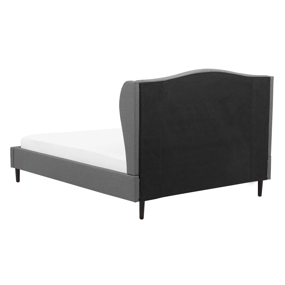 Letto Imbottito Velluto Grigio a Doghe Testiera Trapuntata 140 x 200 cm matrimoniale tradizionale