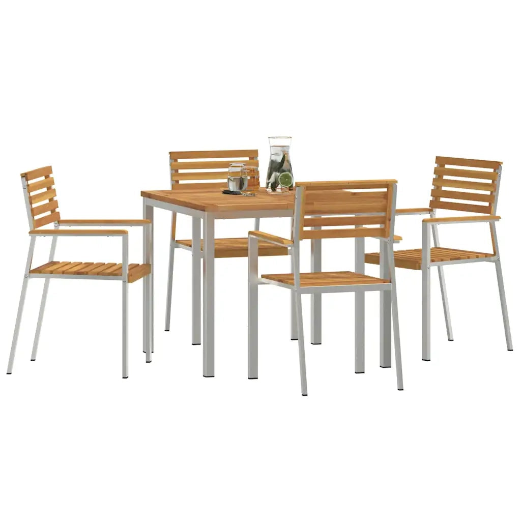 Set da Pranzo per Giardino 5 pcs Legno di Acacia Massello 3334774