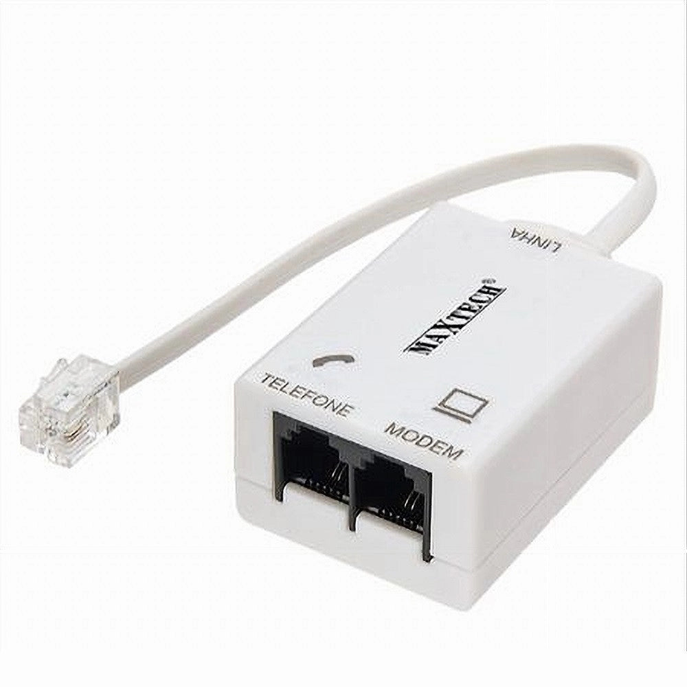Trade Shop - Filtro Adsl Splitter Telefonico Plug Rj11 Ingressi Femmina Sdoppiatore Maxtech Sp-ad01 -