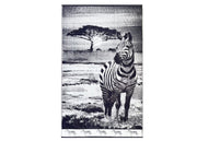 Telo Mare Jacquard Spugna Asciugamano Spiaggia Disegno Zebra Sunset KR - Telo Mare - Black-White