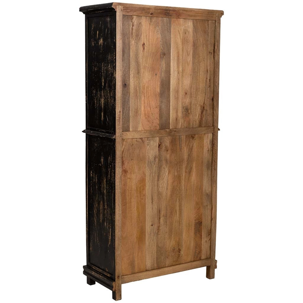 Armadio in legno nero fatto a mano 85x40x180h cm