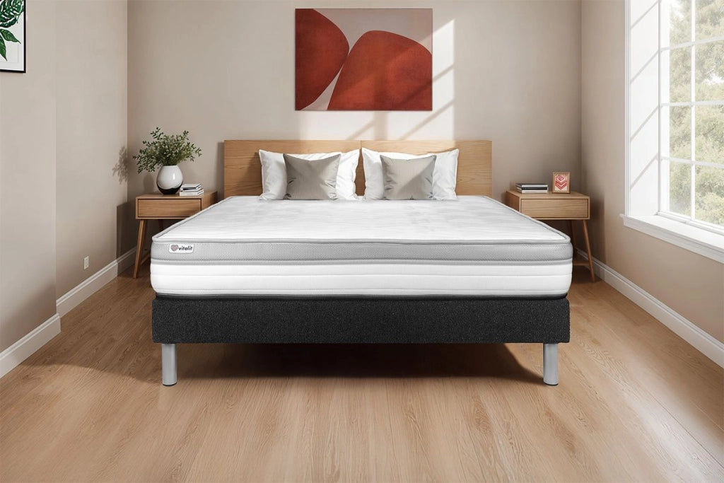 Letto con materasso VITAL RELAX 120 x 200 cm Rete Kit Nero