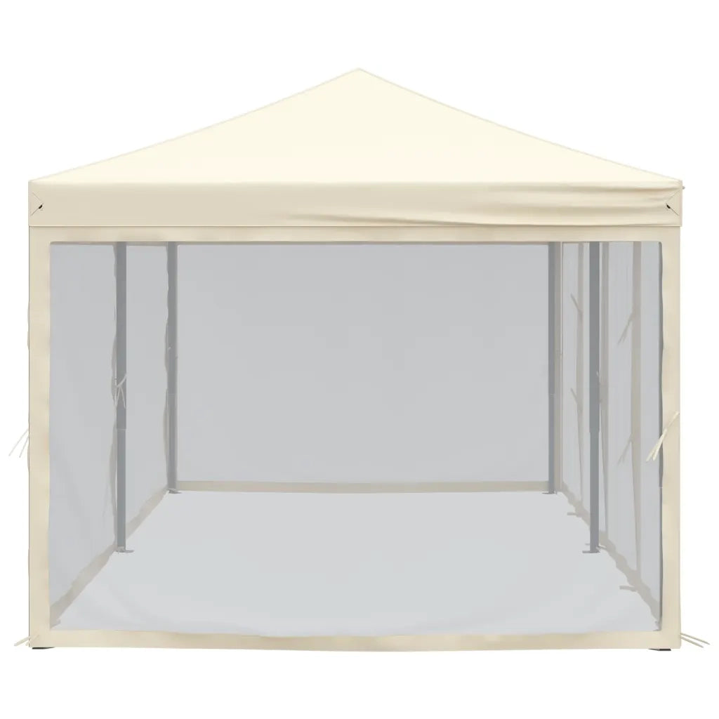 Tenda per Feste Pieghevole con Pareti Laterali Crema 3x6 m 93550