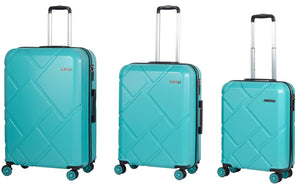 Set 3 Valigie Trolley Rigide in ABS 4 Ruote TSA Ravizzoni Mango Turchese