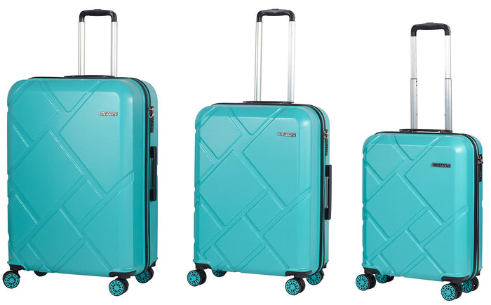Set 3 Valigie Trolley Rigide in ABS 4 Ruote TSA Ravizzoni Mango Turchese