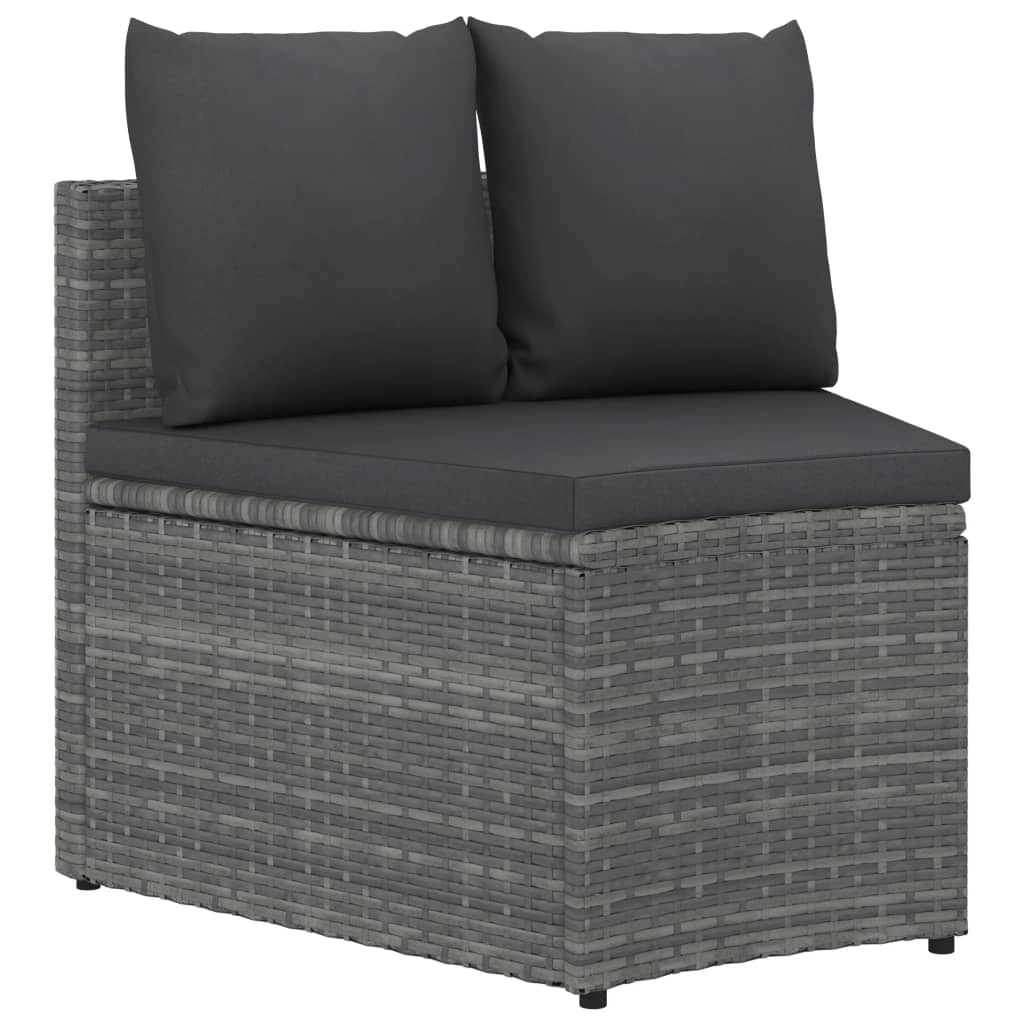 Set di mobili da giardino mobili da esterno 5 pezzi con cuscini resina intrecciata grigia 02_0016440