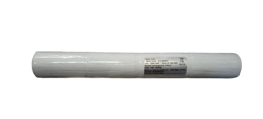 Pacco Batteria per lampade d'emergenza Ni-Cd 4,8V 1500mAh, 5 x Size SC, Alta Temperatura