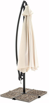 Ombrellone da Giardino Decentrato Ø3m con frangia Ecrù