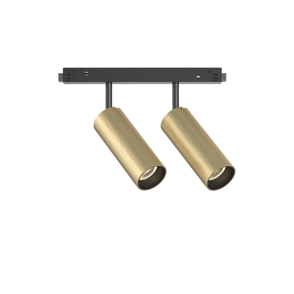 Proiettore Regolaile On-Off Ego Alluminio Ottone 2 Luci 24W 3000K Luce Calda