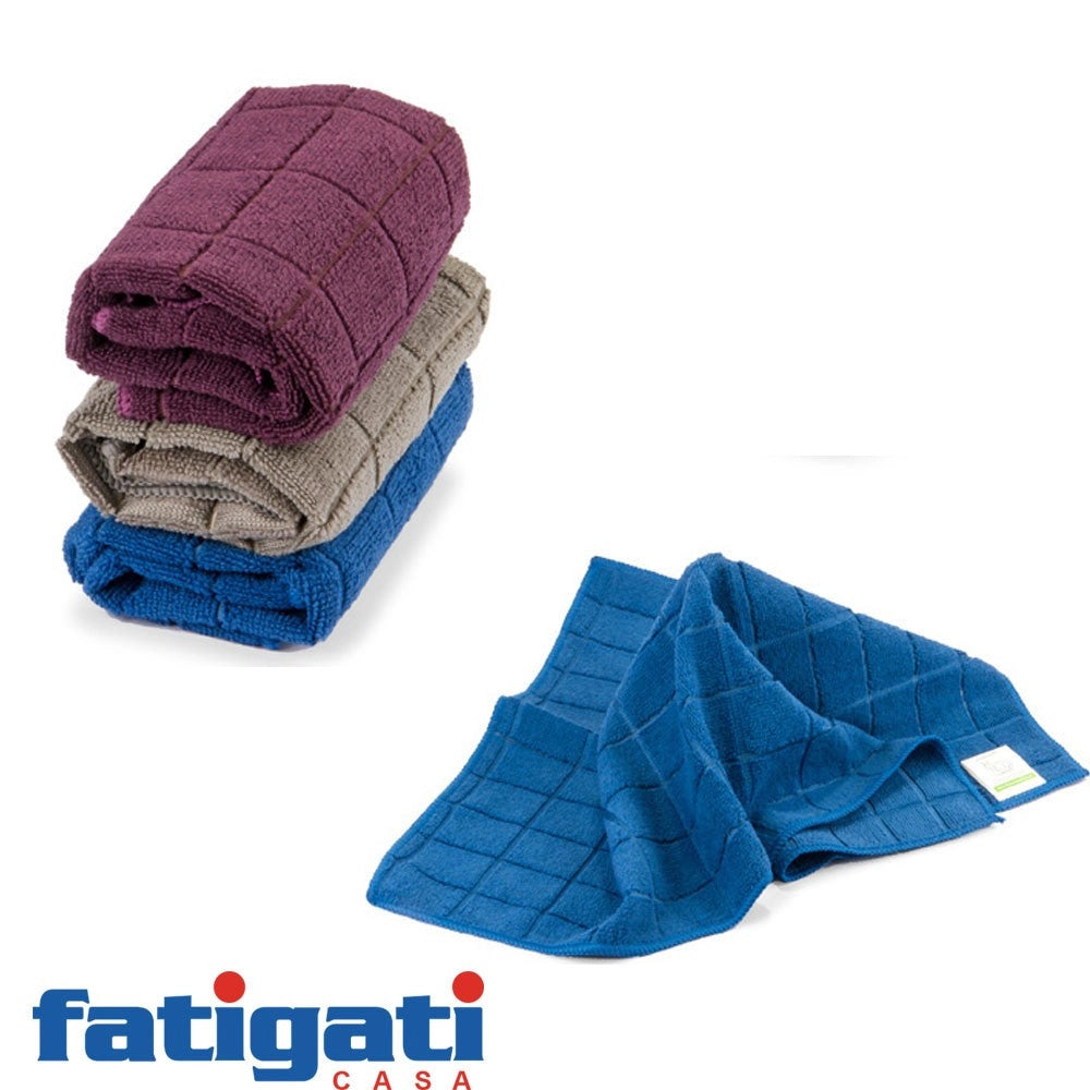 Trade Shop - Strofinaccio Panno Microfibra Quadri Con Asola Pulizia Lavaggio Pavimento 50x70 -
