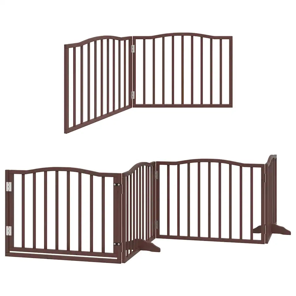 Cancello Cani Porta Pieghevole Marrone 12 Pannelli 960cm Pioppo 3155636