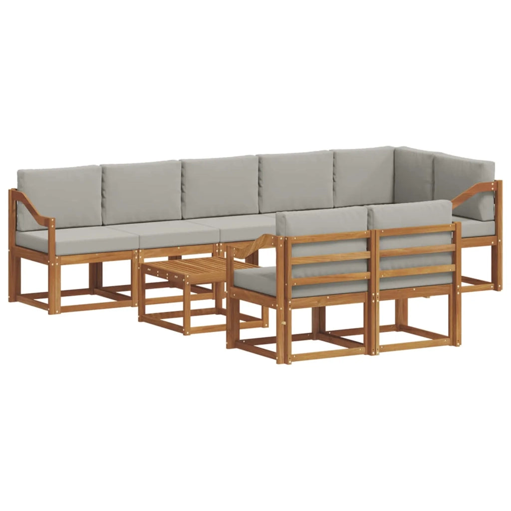 Set di divani da esterno 9 pcs Grigio Naturale e Chiaro 3366619