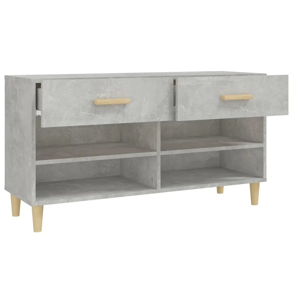 Scarpiera-Scaffale per scarpe Grigio Cemento 102x35x55 cm in Legno Multistrato