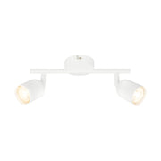Spot Contemporaneo Tabo Metallo Bianco 2 Luci Gu10