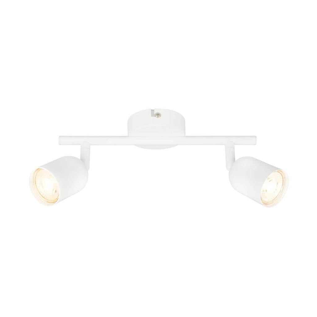Spot Contemporaneo Tabo Metallo Bianco 2 Luci Gu10