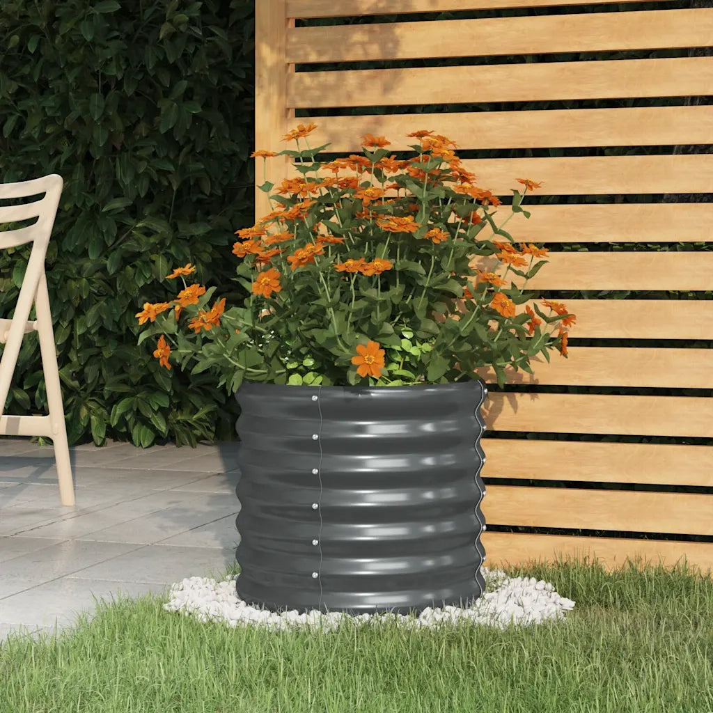 Fioriere | Cassetta per fiori | Vaso Giardino Acciaio Zincato 40x40x36cm Antracite