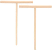 Set di spatole a forma di T in legno - Set da 2 - Leggero - Facile da utilizzare - Ideale per brunch e cucina - Spremeditore di impasto