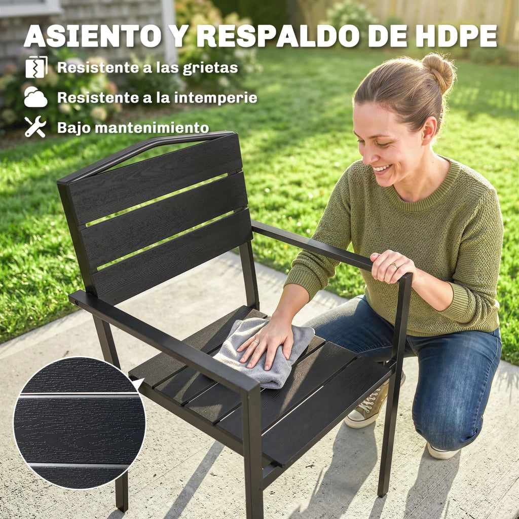 Sedia da giardino ¨C zephmum ¨C nera, metallo, 52x51x90 cm