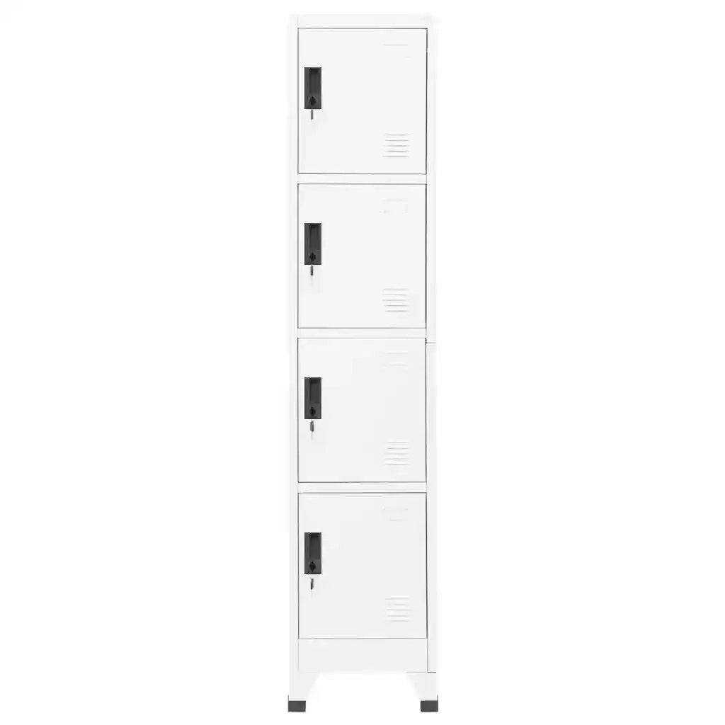 Armadietto con Serratura Bianco 38x45x180 cm in Acciaio 339784
