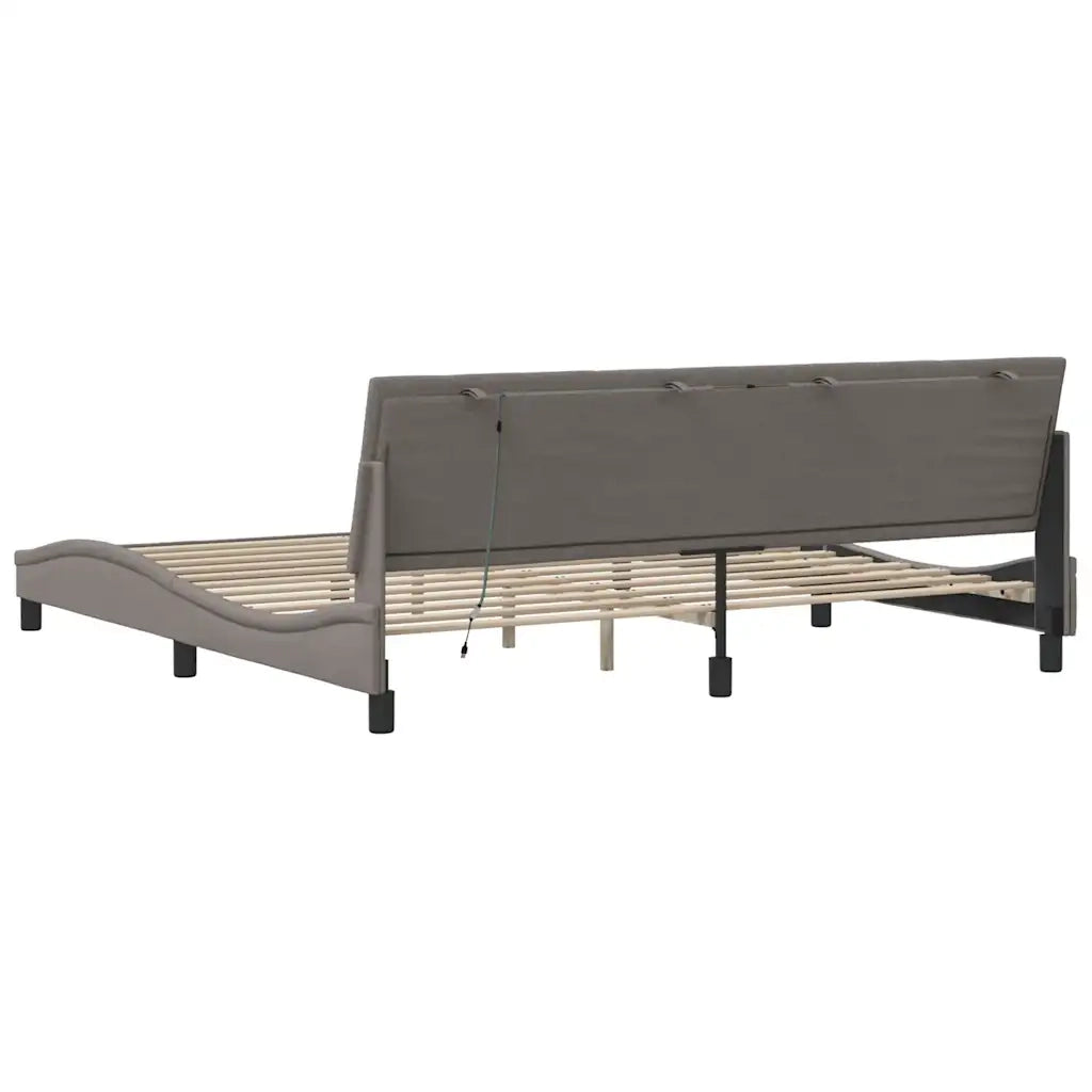 Giroletto senza Materasso Hanko Tortora 200x200 cm in Tessuto 3310486