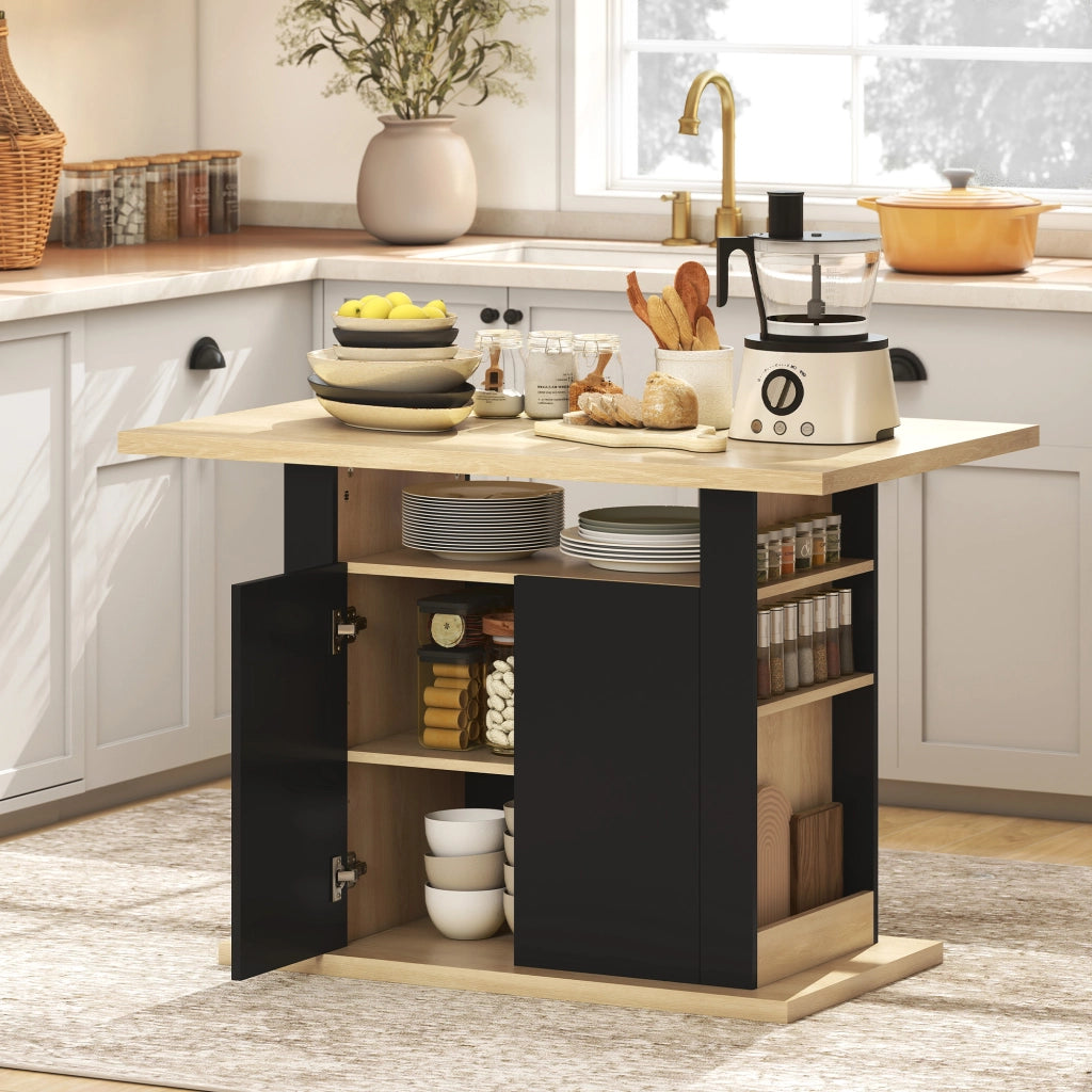 Tavolo da pranzo allungabile ¨C zephmum ¨C Nero, Legno, 110x70x75.5 cm